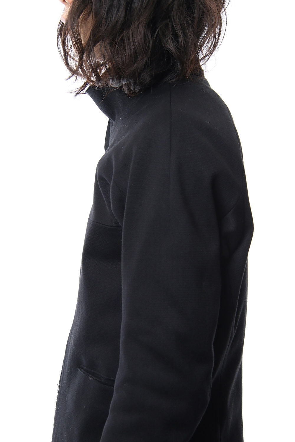Heavy cotton jersey high neck jacket