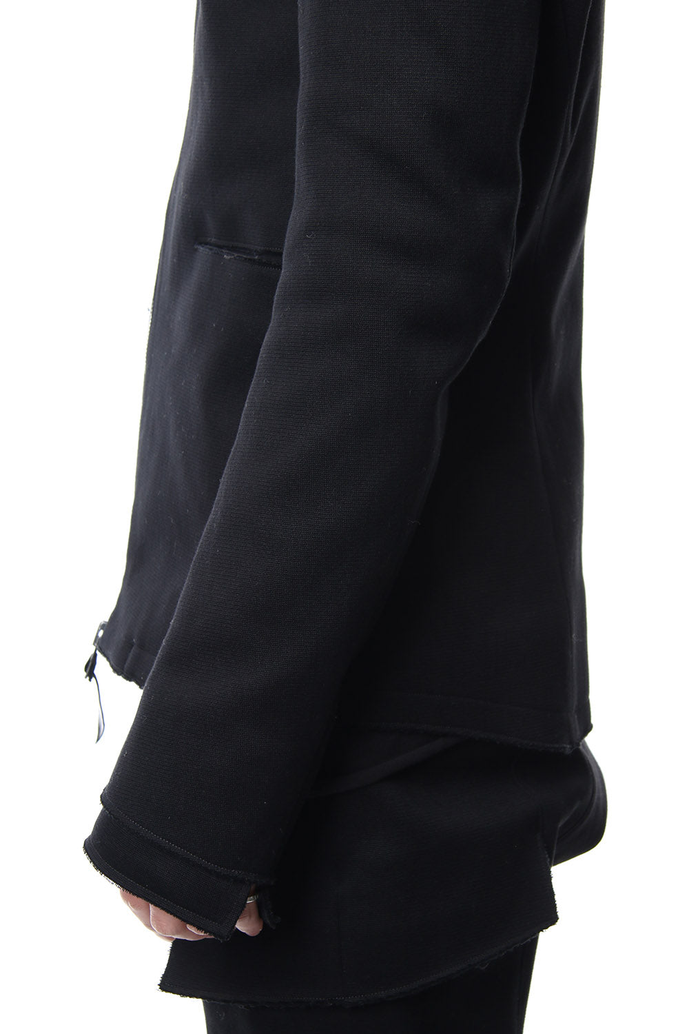 Heavy cotton jersey high neck jacket