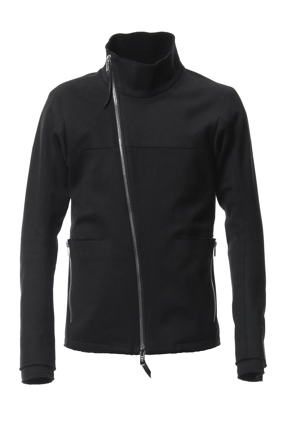 Heavy cotton jersey high neck jacket