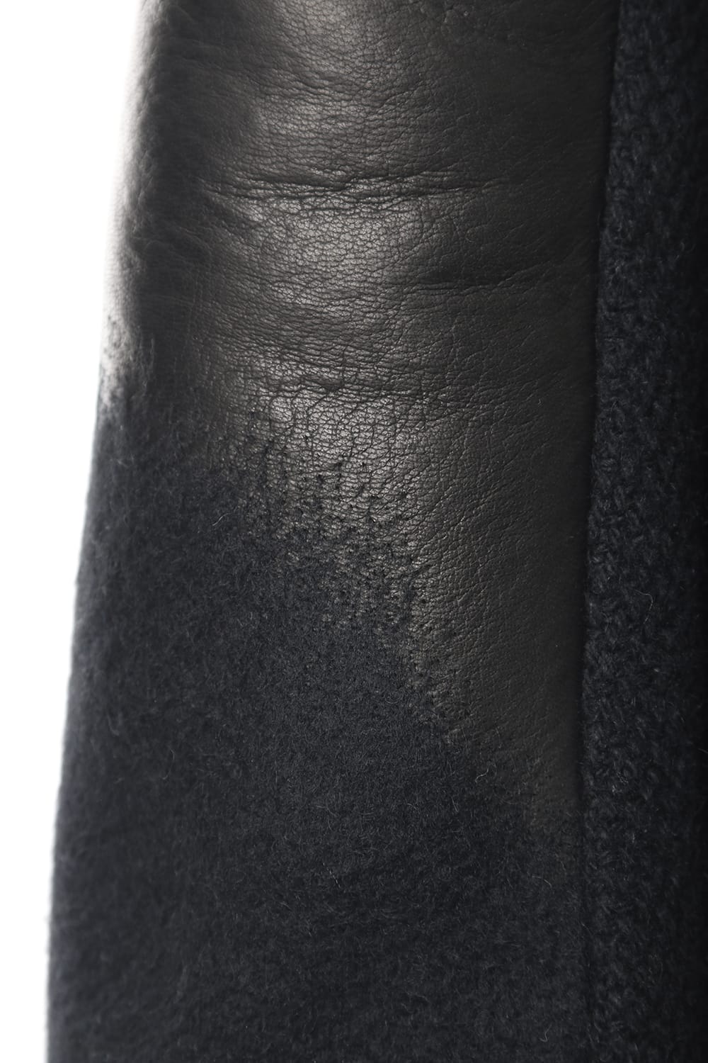 Leather needle punch Hooded jacket - ST104-0059A