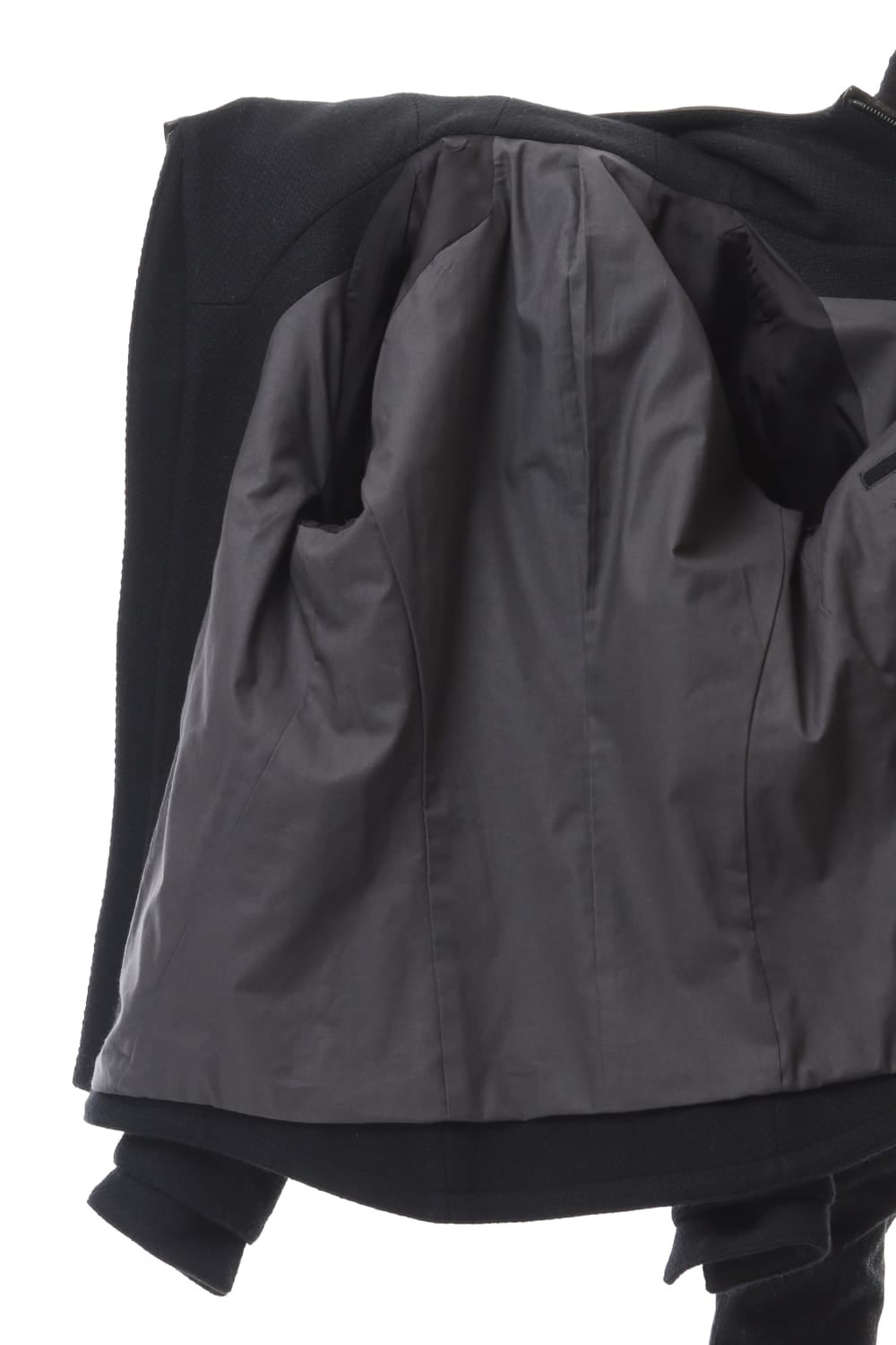 Leather needle punch Hooded jacket - ST104-0059A