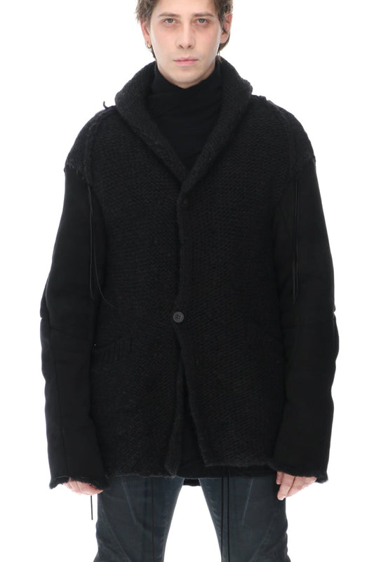 Baby lamb Mouton x Shetland Wool Knit Cowichan JKT