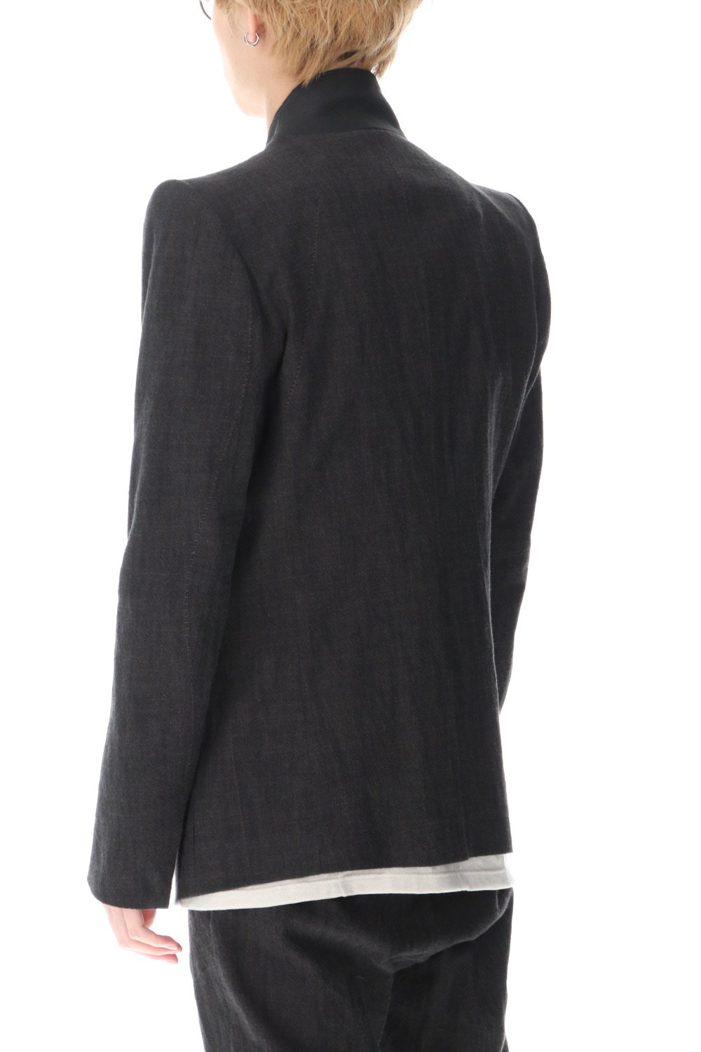 No Lapel Tailored Jacket Black