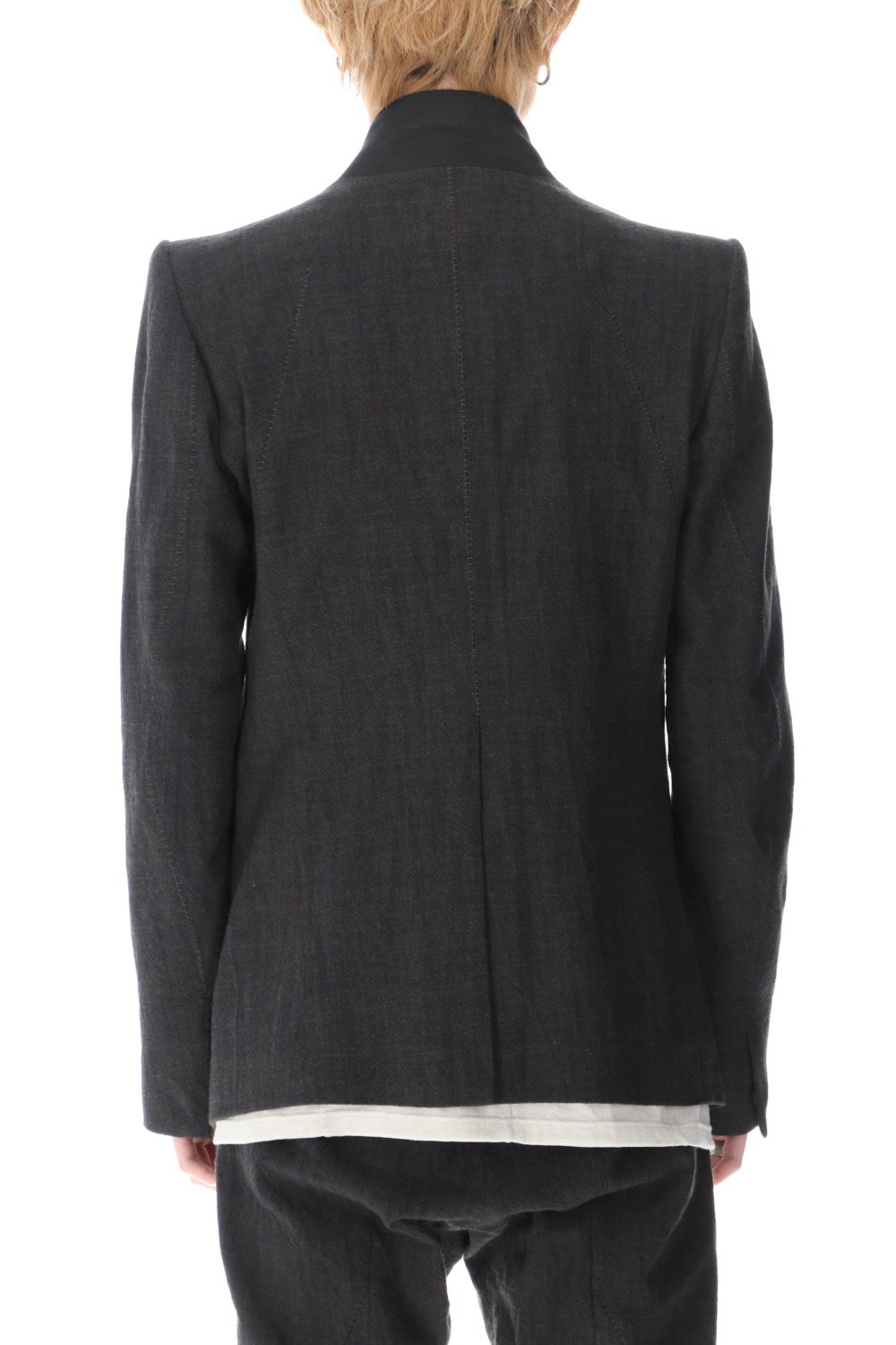 No Lapel Tailored Jacket Black