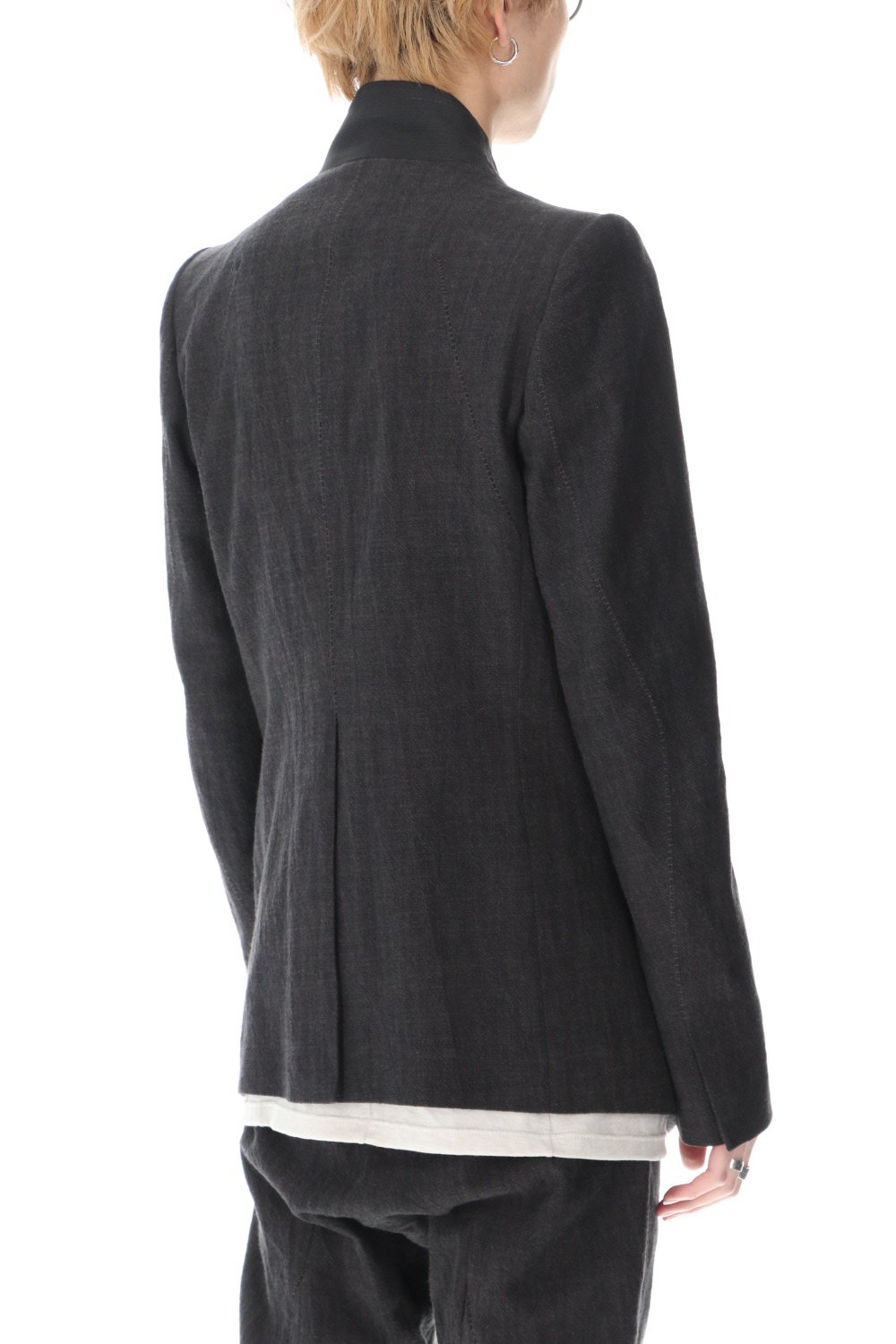 No Lapel Tailored Jacket Black