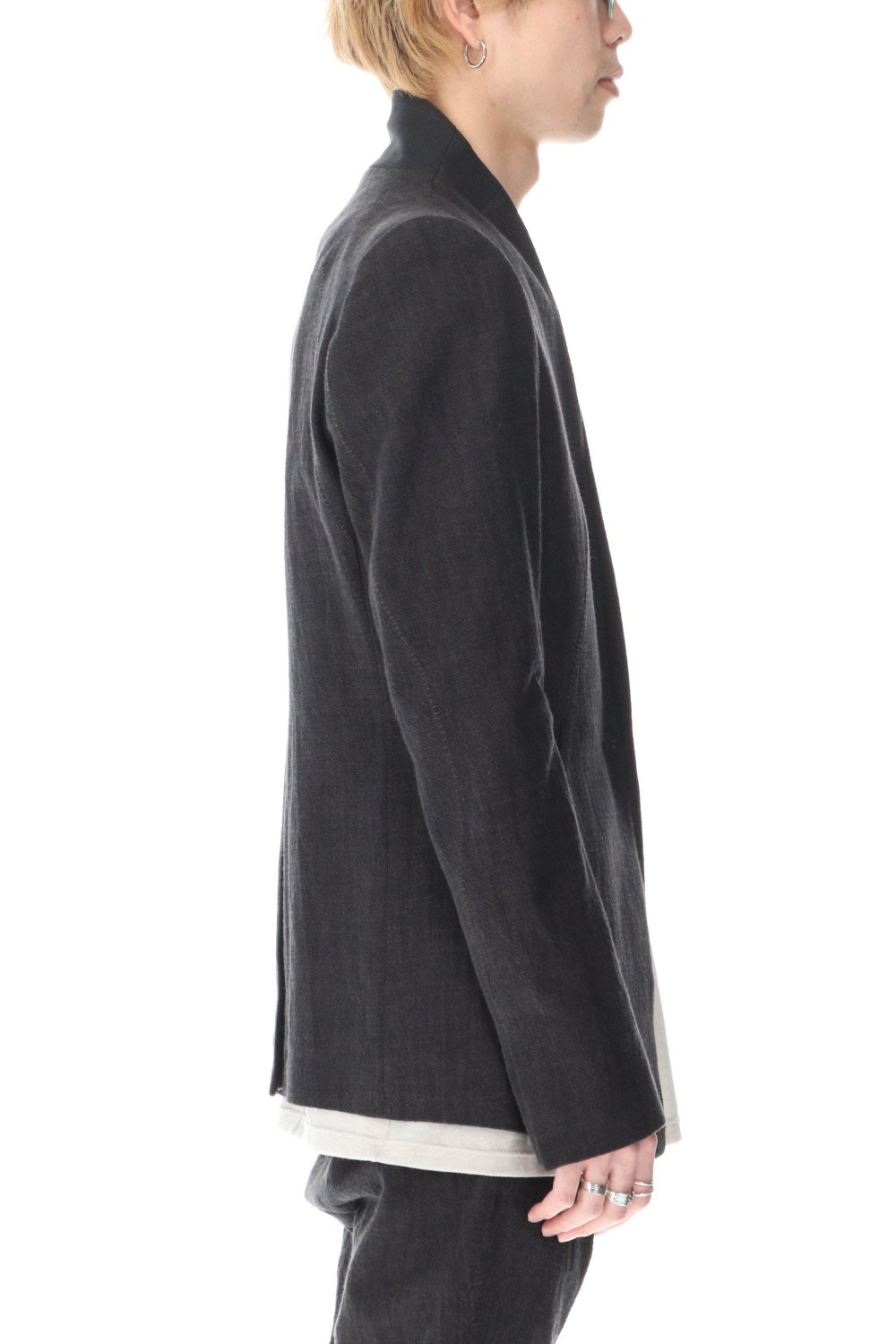 No Lapel Tailored Jacket Black