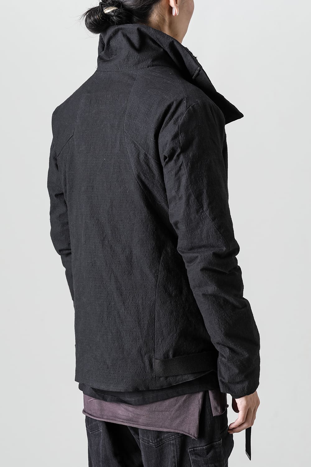 Dimple Washer Cotton Stretch Ripstop Down Jacket Black