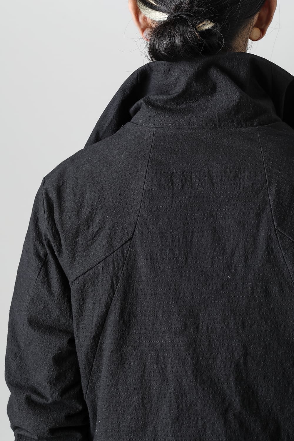 Dimple Washer Cotton Stretch Ripstop Down Jacket Black