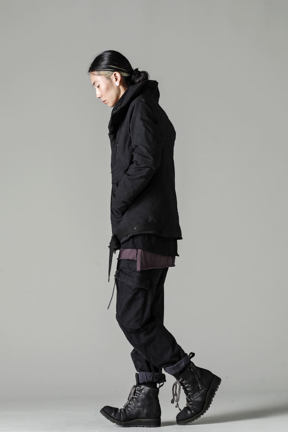 Dimple Washer Cotton Stretch Ripstop Down Jacket Black