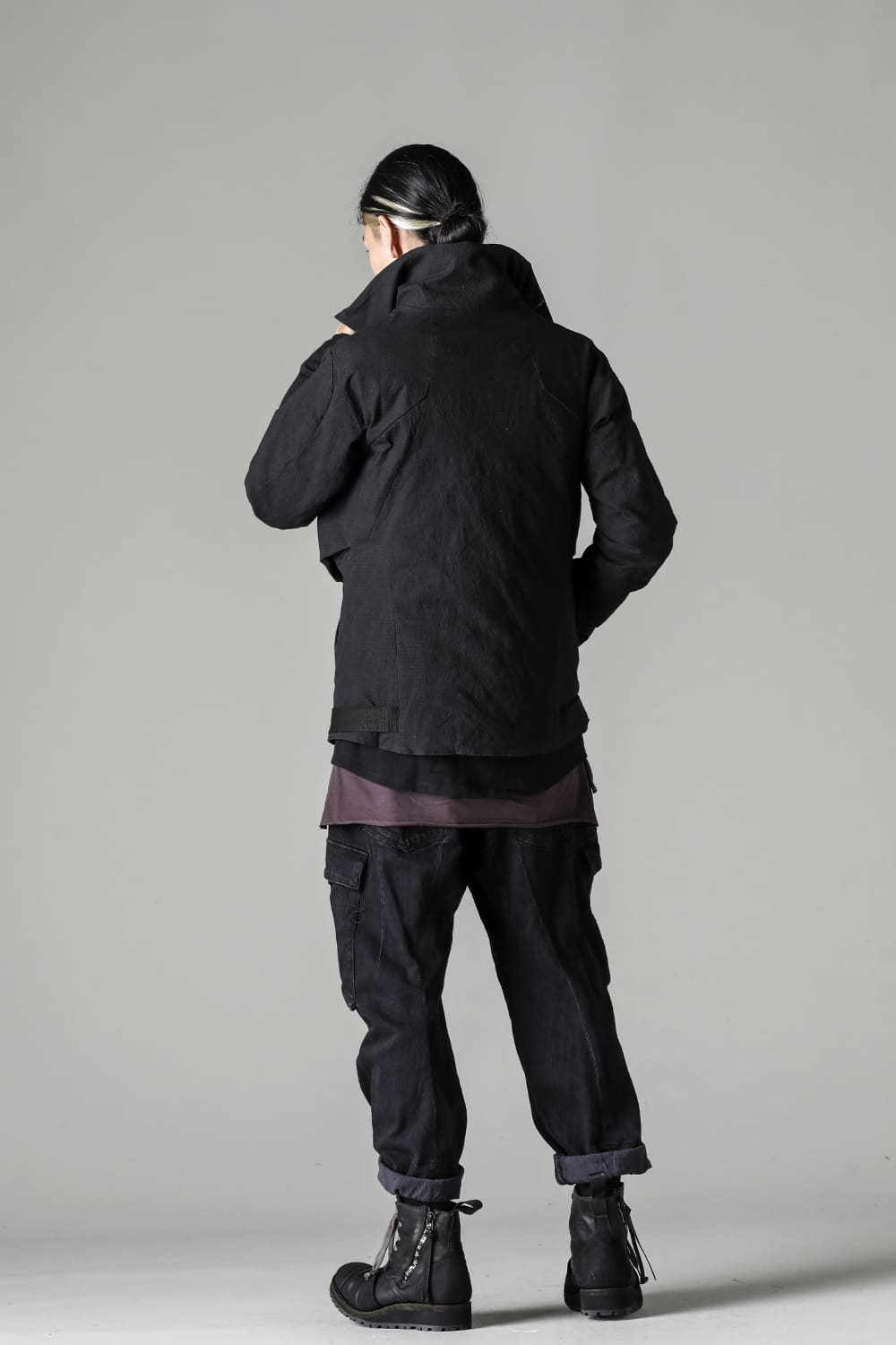 Dimple Washer Cotton Stretch Ripstop Down Jacket Black