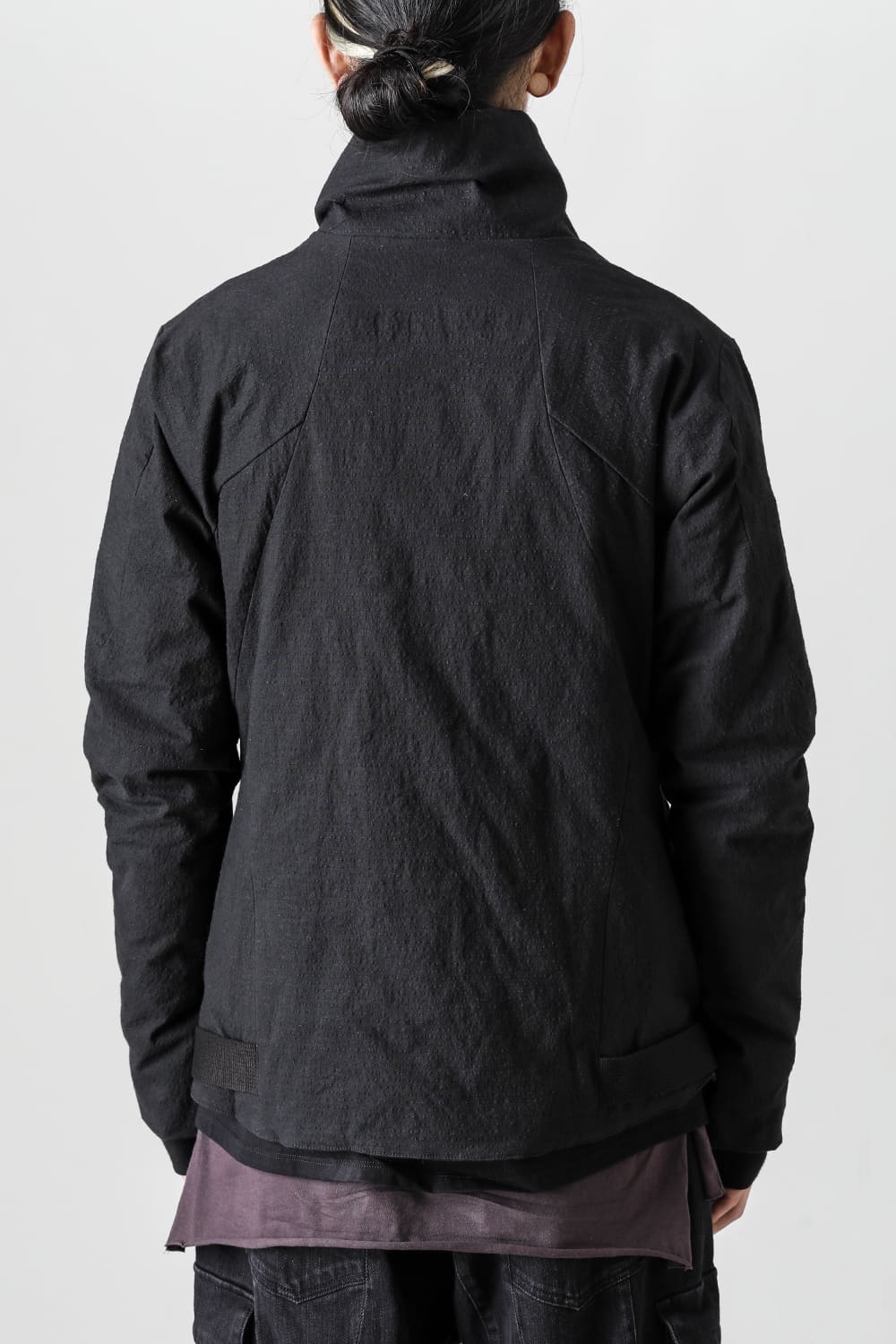 Dimple Washer Cotton Stretch Ripstop Down Jacket Black