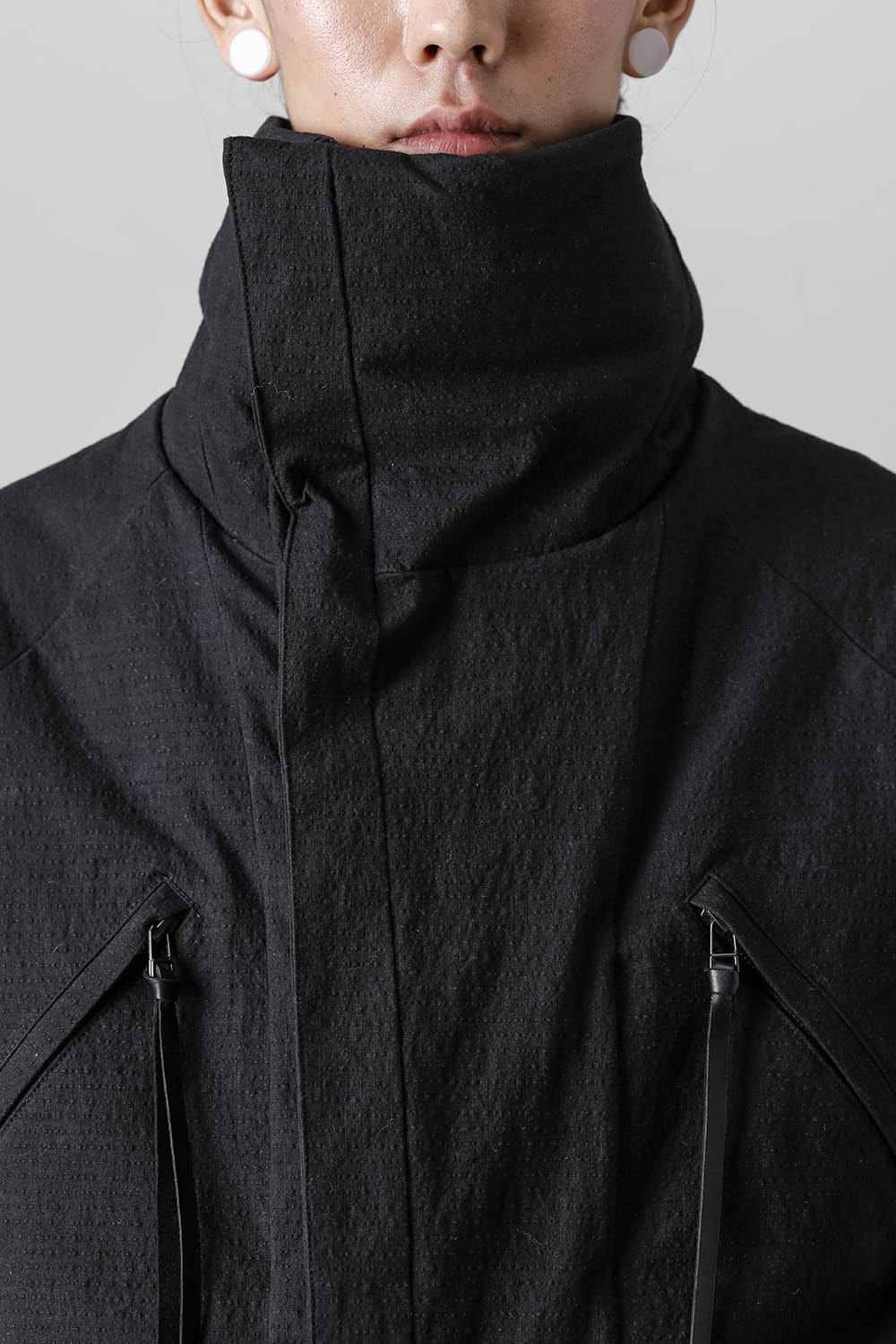 Dimple Washer Cotton Stretch Ripstop Down Jacket Black