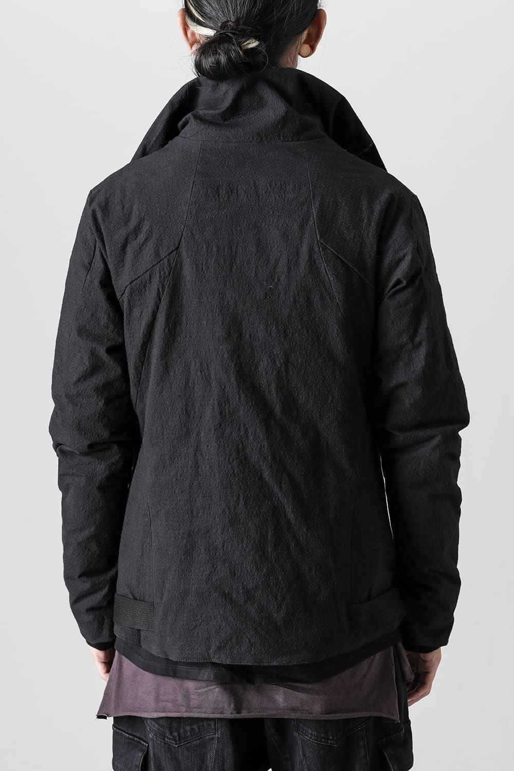 Dimple Washer Cotton Stretch Ripstop Down Jacket Black