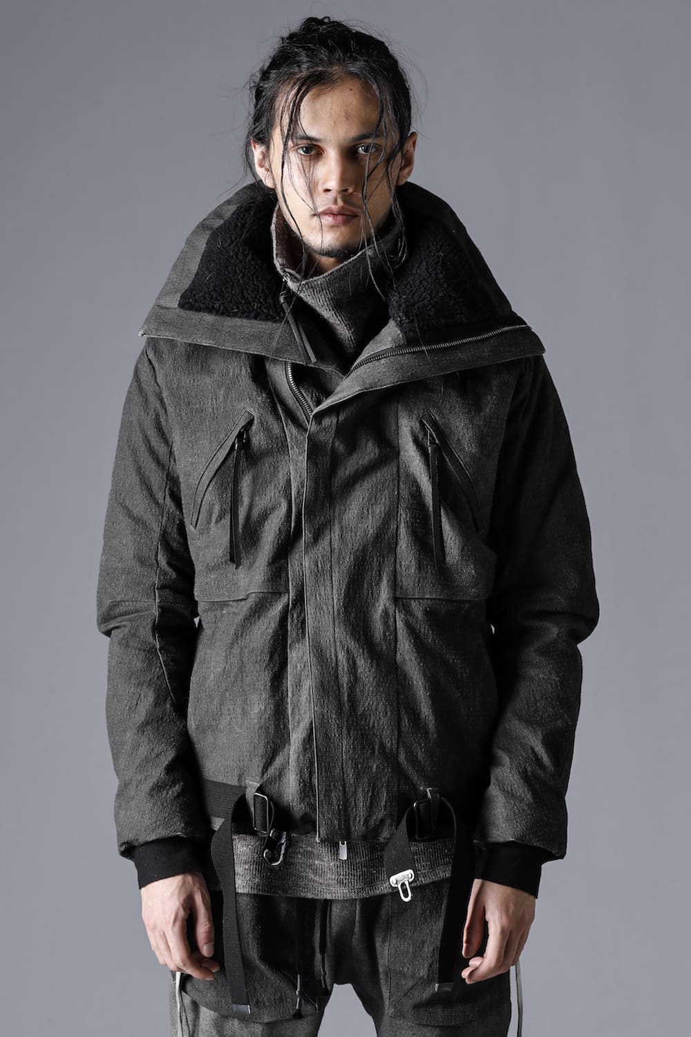 Dimple Washer Cotton Stretch Ripstop Down Jacket Dust