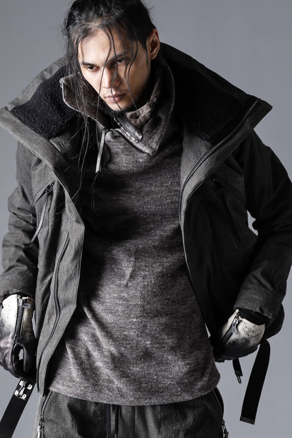 Dimple Washer Cotton Stretch Ripstop Down Jacket Dust