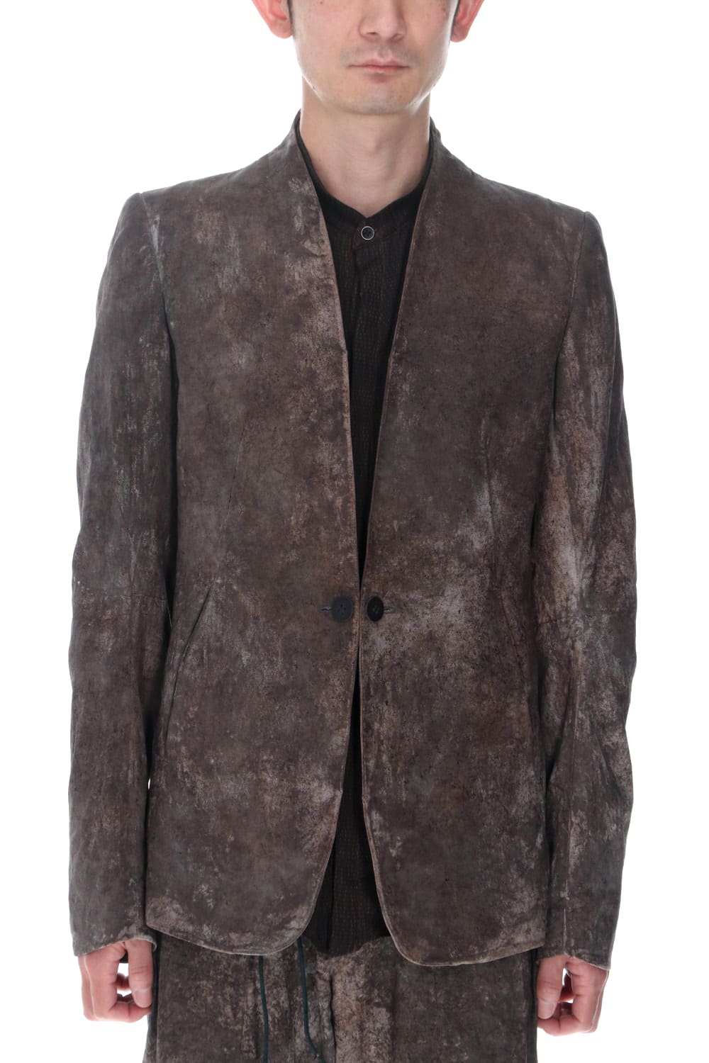 Wood Tannin＆Iron Oxide Dyed Dimple Dobby Tailored Jacket  Black