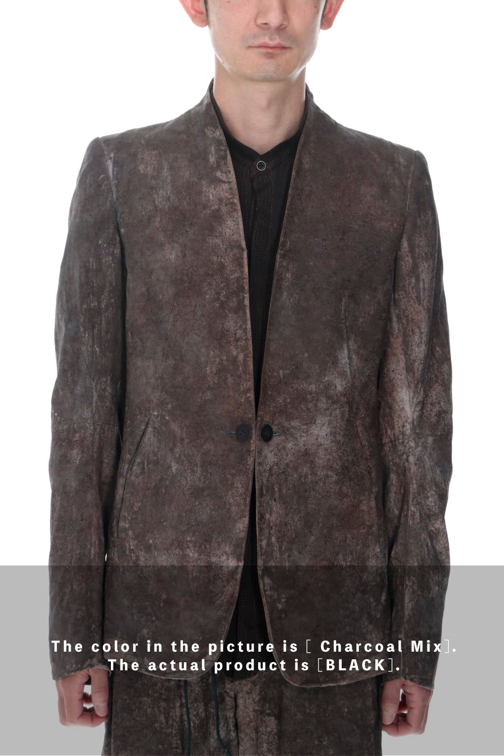 Wood Tannin＆Iron Oxide Dyed Dimple Dobby Tailored Jacket  Black