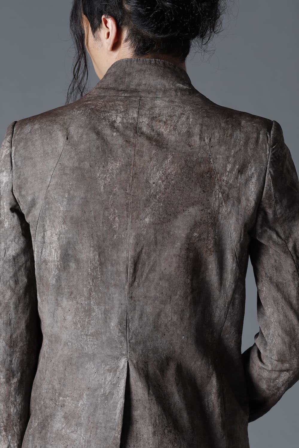 Wood Tannin＆Iron Oxide Dyed Dimple Dobby Tailored Jacket  Charcoal Mix