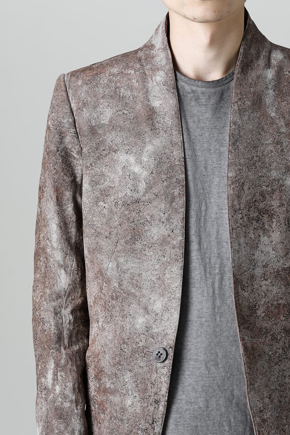 Wood Tannin＆Iron Oxide Dyed Dimple Dobby Tailored Jacket  Charcoal Mix