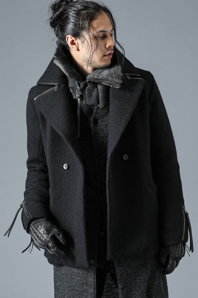 Harris Tweed Washer P-Coat Black