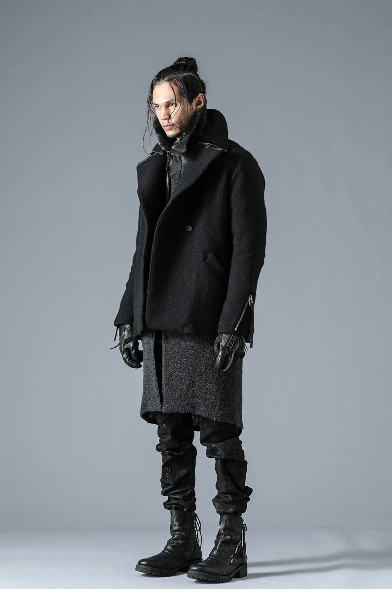 Harris Tweed Washer P-Coat Black