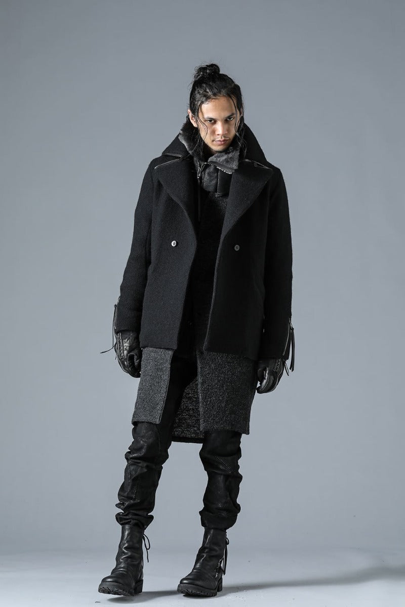 Harris Tweed Washer P-Coat Black