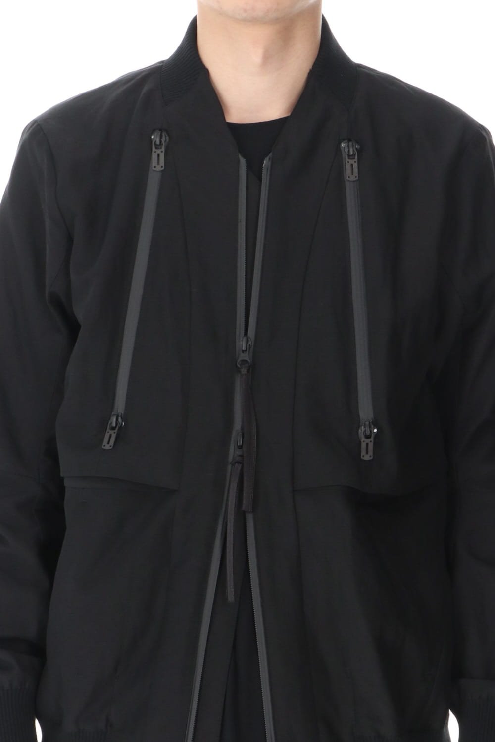 Dobby minimalist border bomber jacket