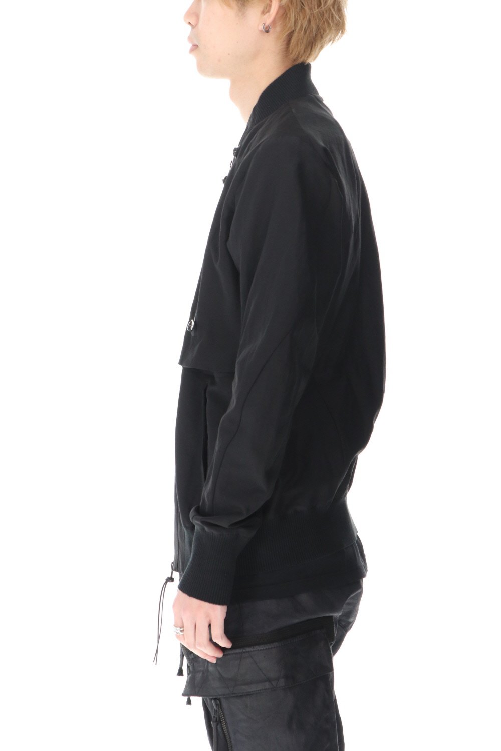Dobby minimalist border bomber jacket