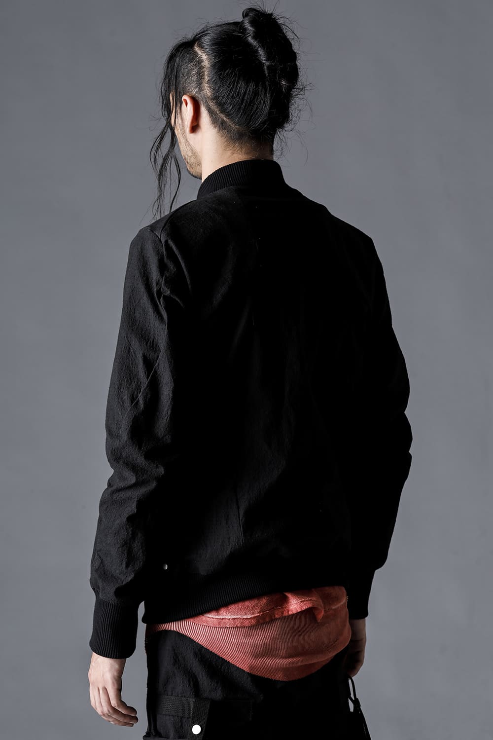 Dimple Washer Cotton Stretch Ripstop Bomber Jacket Black