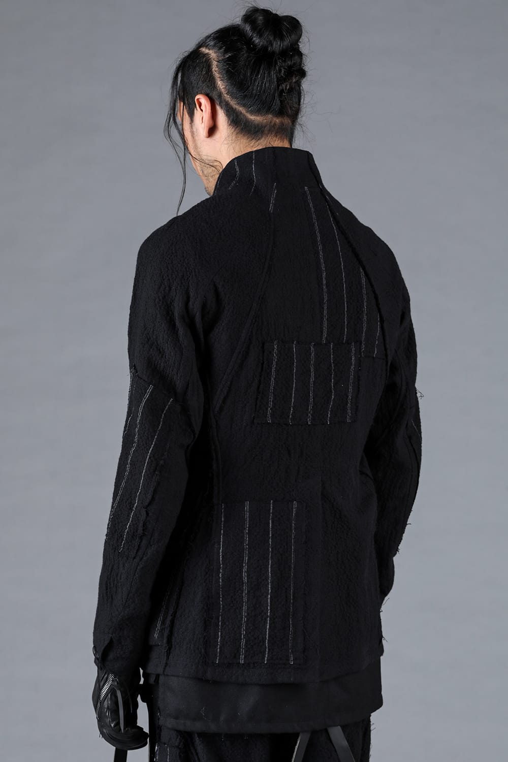 Wool Cotton Striped Combination Jacket