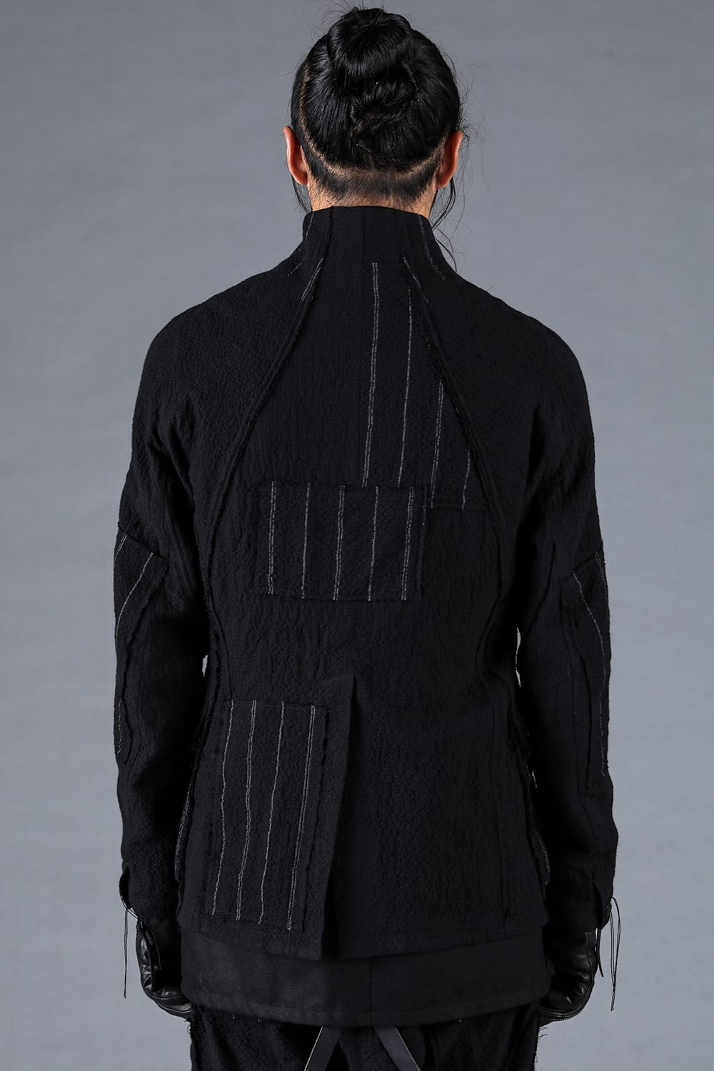 Wool Cotton Striped Combination Jacket