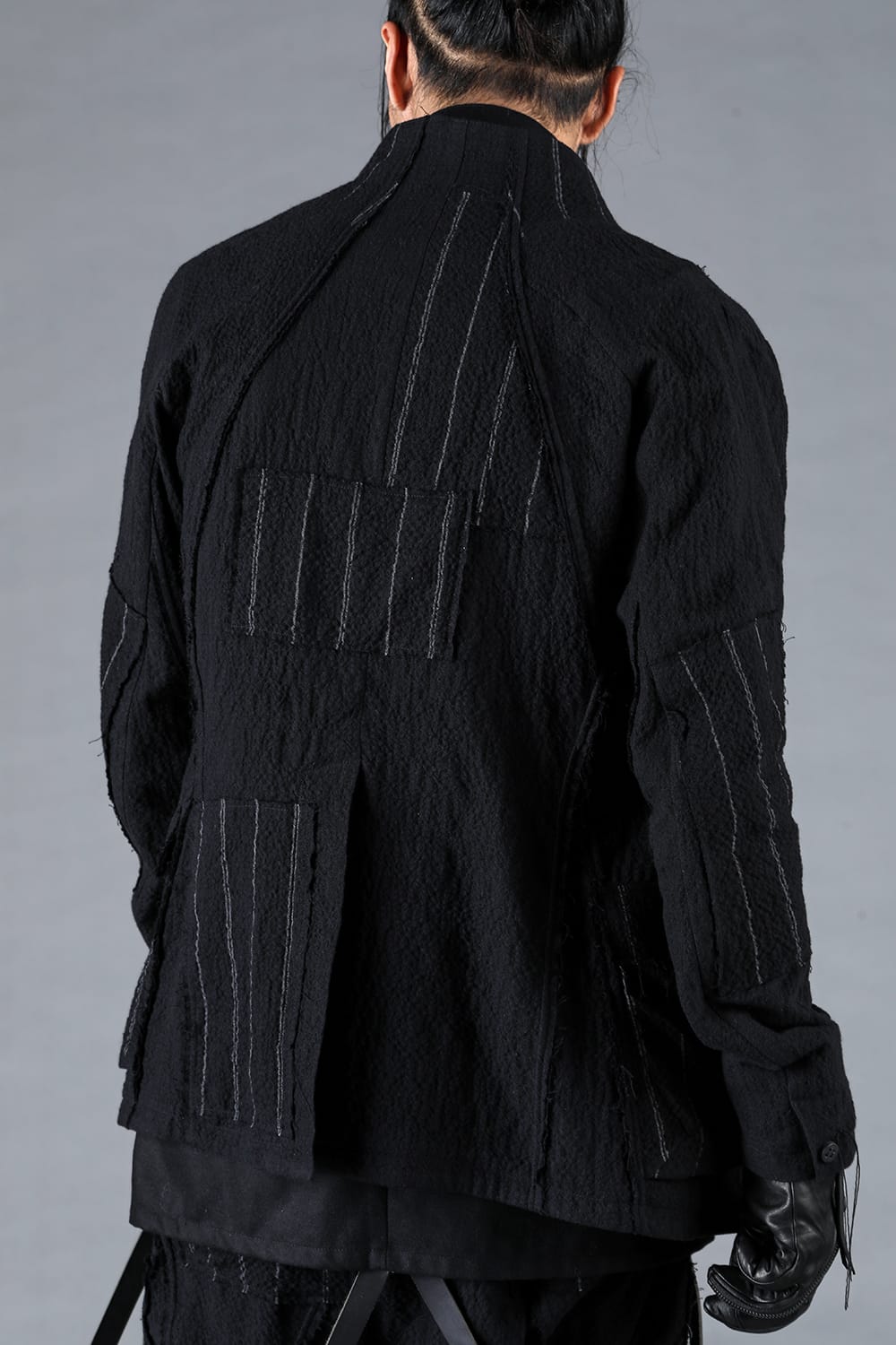 Wool Cotton Striped Combination Jacket