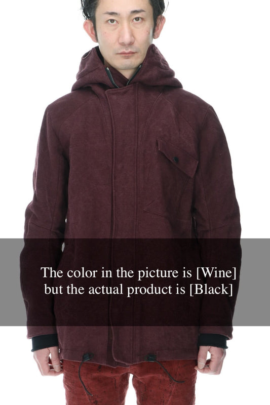 Jute x Cotton Military Twill Field Hood JKT Black