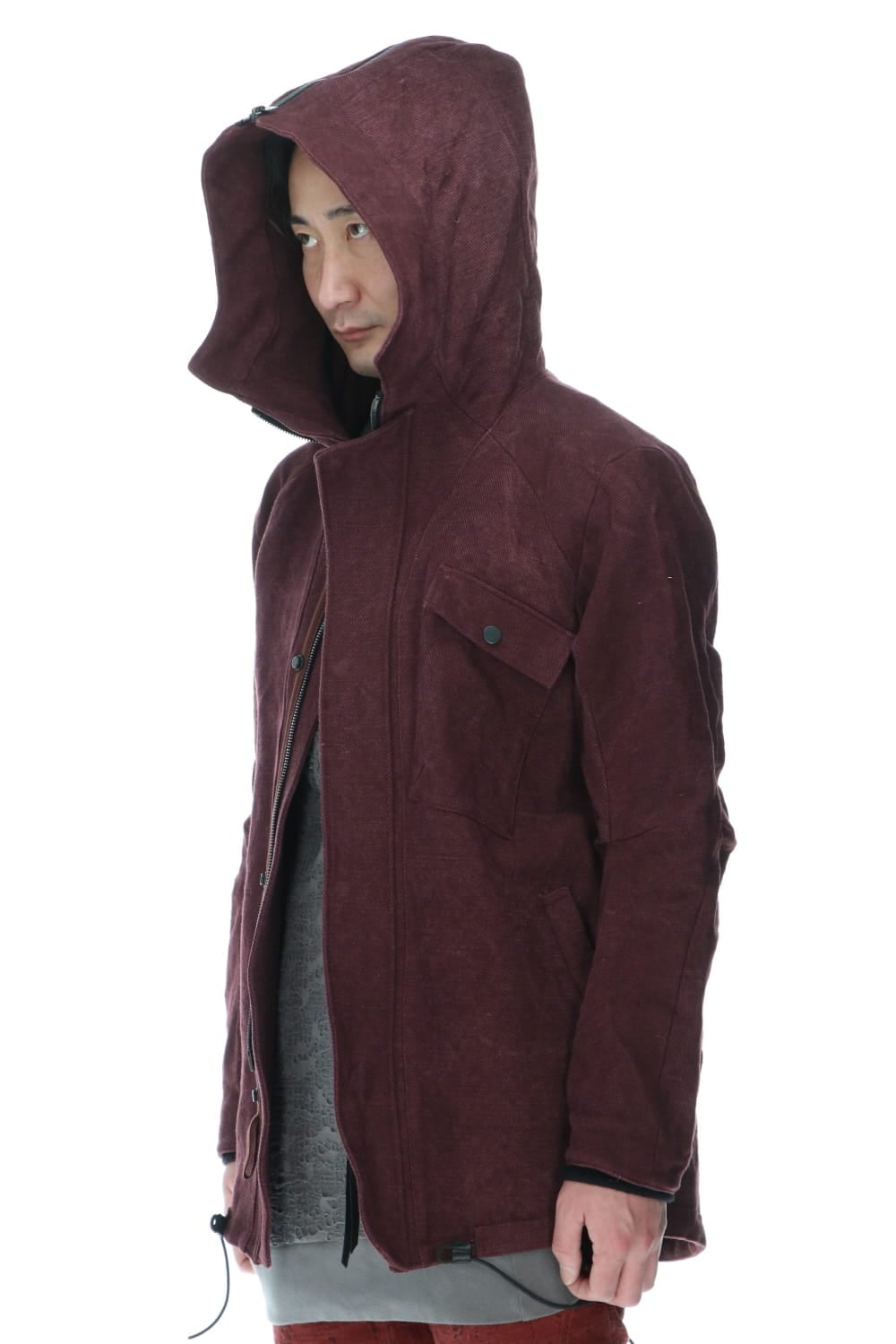 Jute x Cotton Military Twill Field Hood JKT Wine