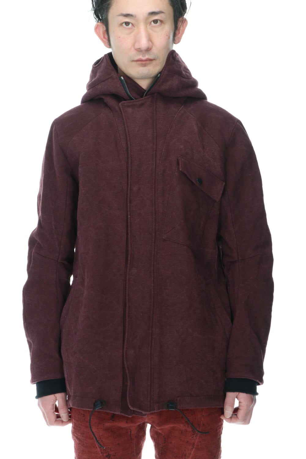 Jute x Cotton Military Twill Field Hood JKT Wine