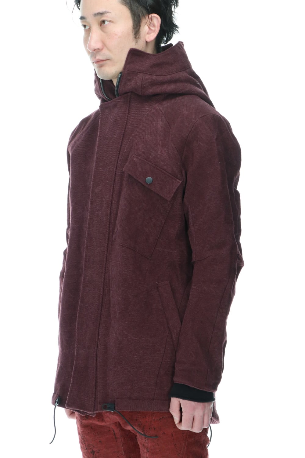 Jute x Cotton Military Twill Field Hood JKT Wine