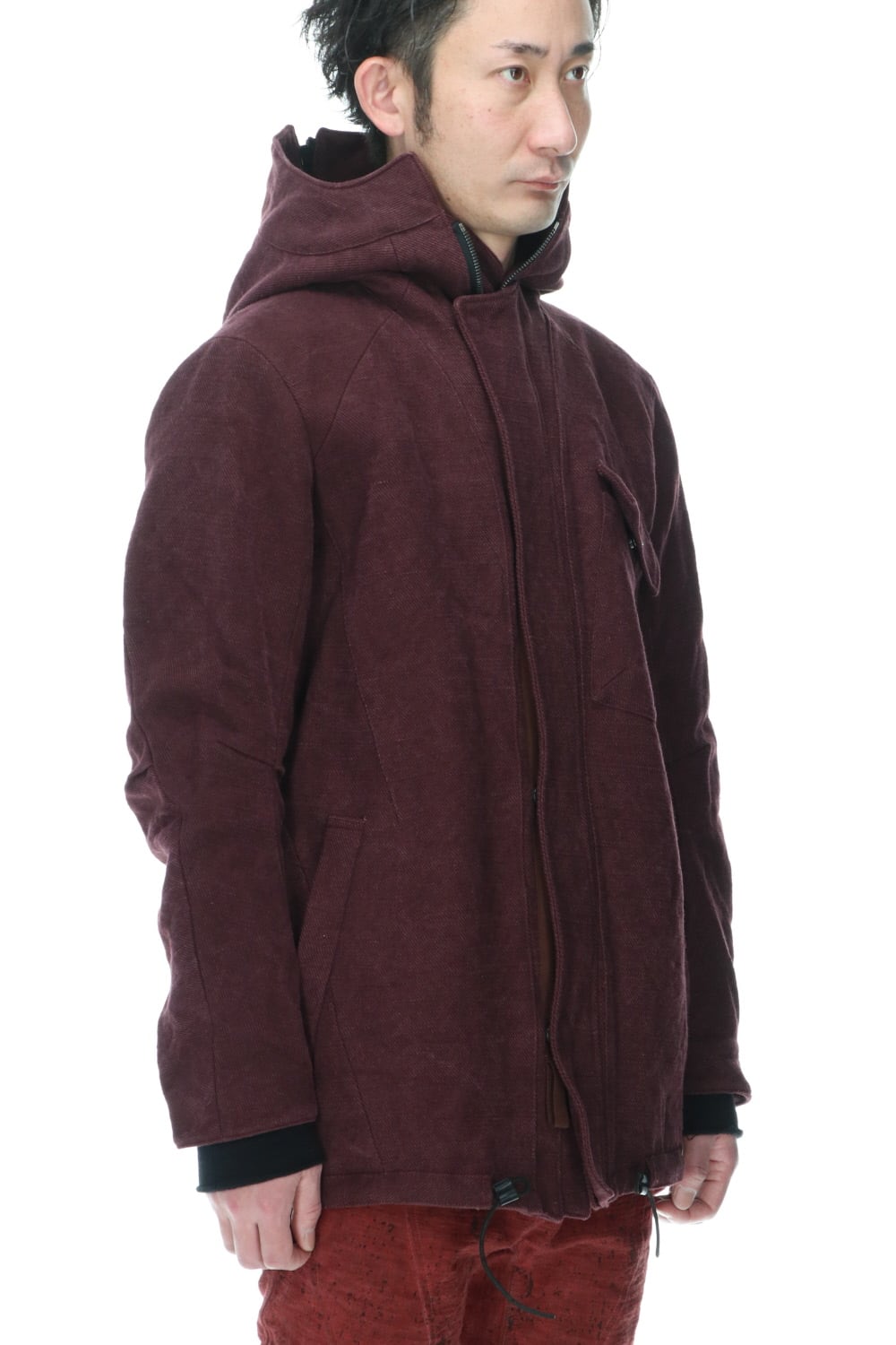 Jute x Cotton Military Twill Field Hood JKT Wine