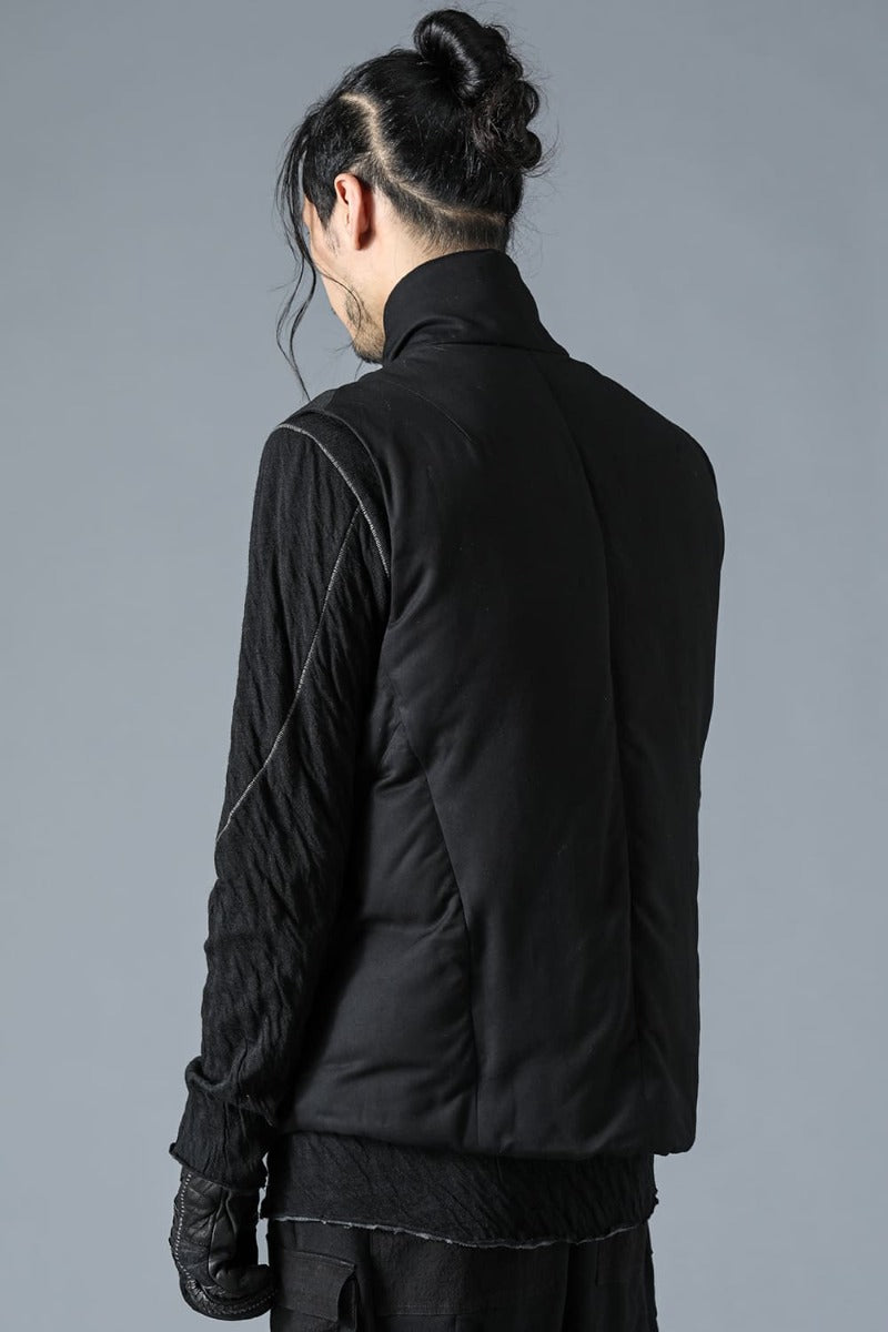 Rayon Twill White Goose Down Vest Charcoal