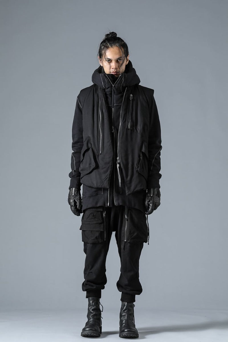 Rayon Twill White Goose Down Vest Black