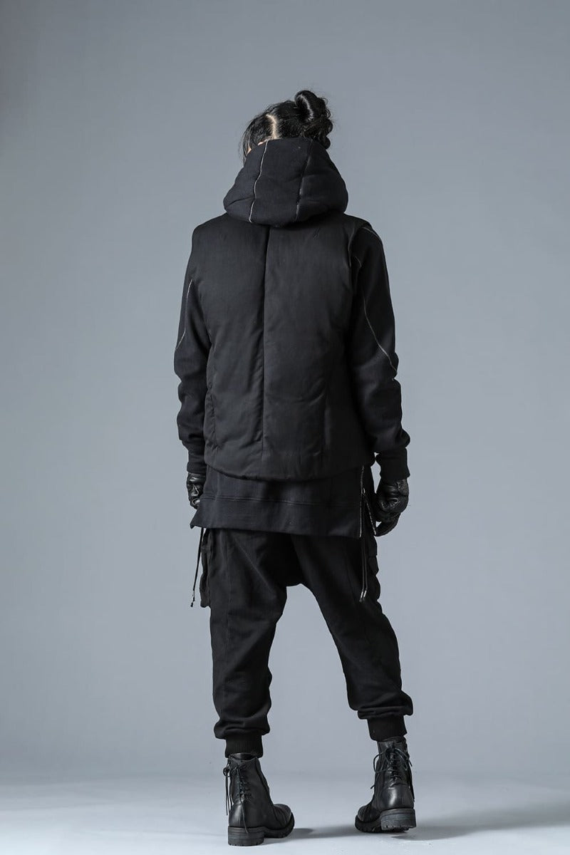 Rayon Twill White Goose Down Vest Black