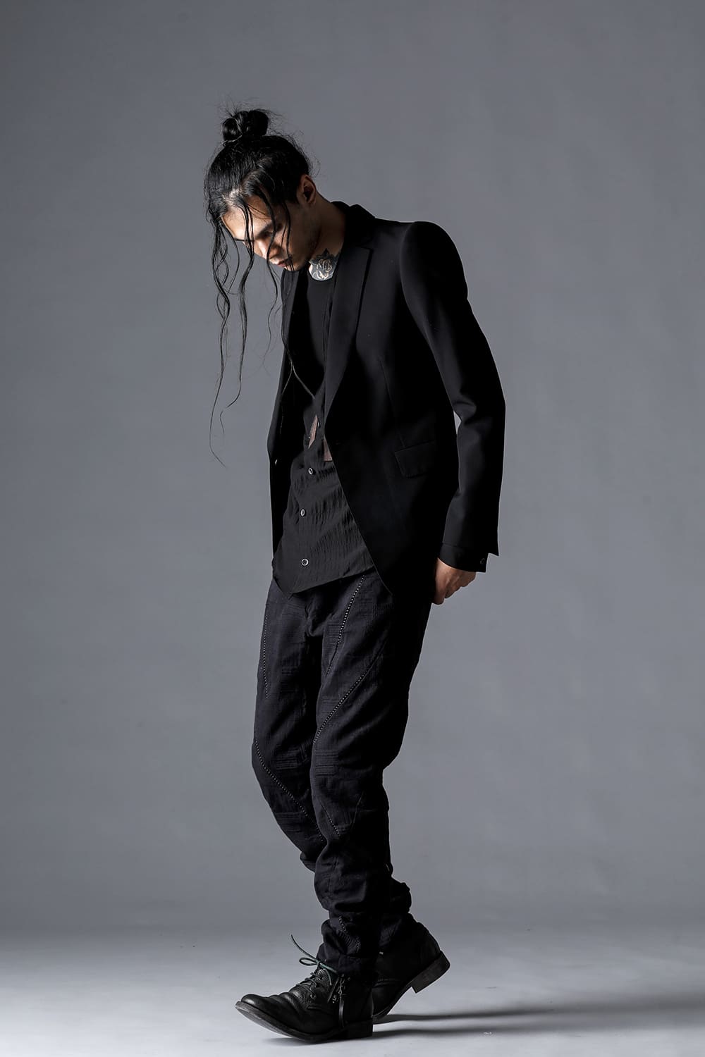 Summer Wool And Cupro-Washer Lawn Tailored Jacket Black