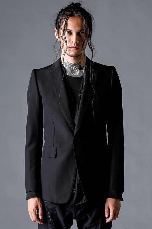 Summer Wool And Cupro-Washer Lawn Tailored Jacket Black