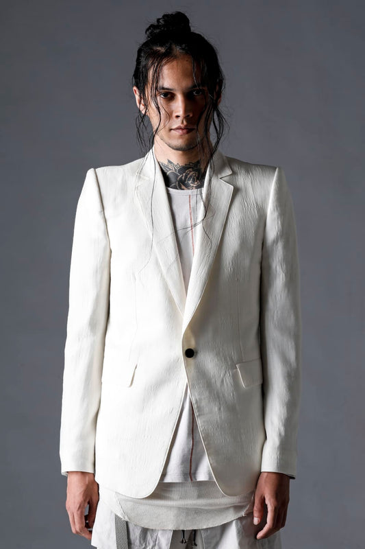 Summer Wool And Cupro-Washer Lawn Tailored Jacket Bone White