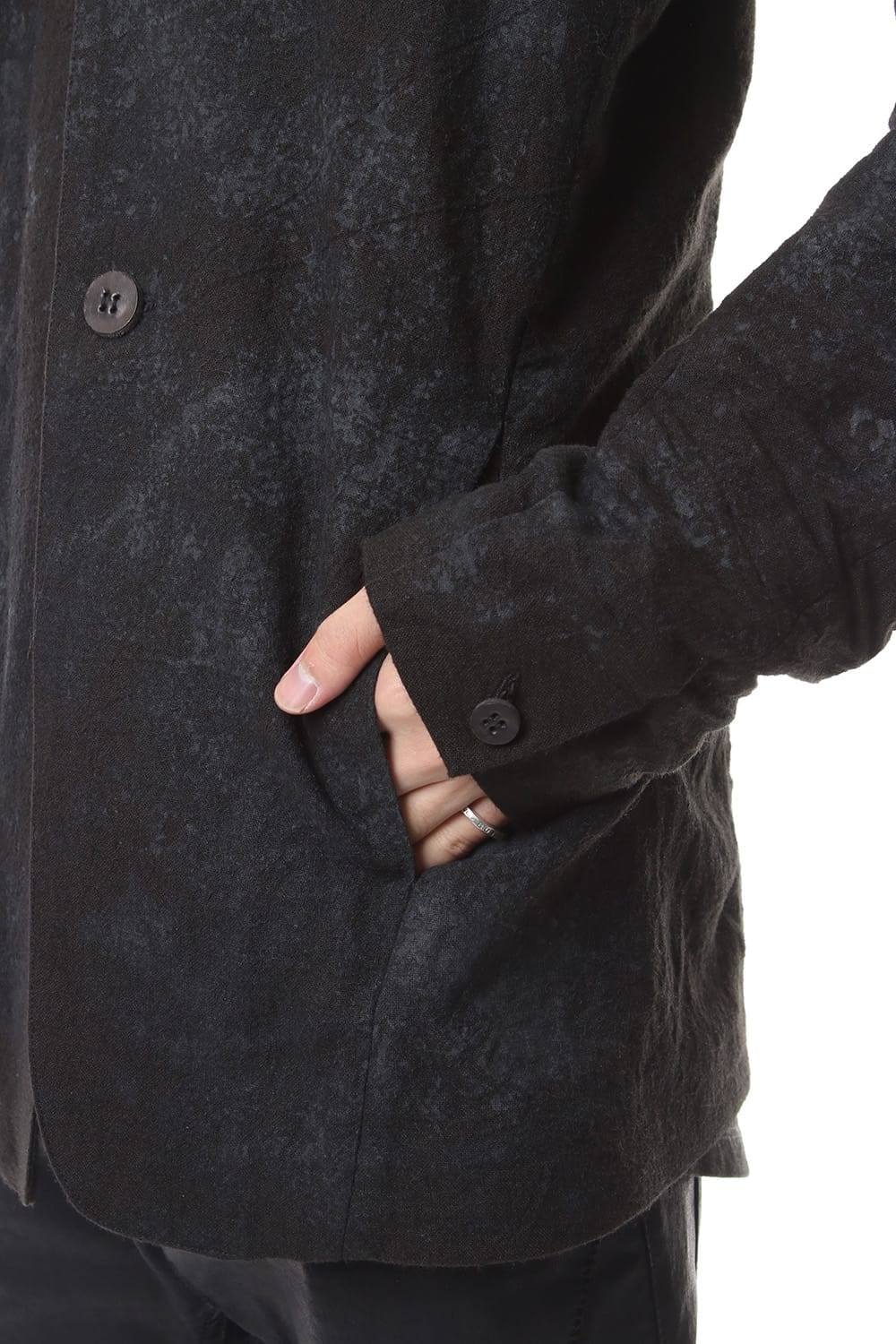 Hand Dye Linen Ash Coating Tailored JKT