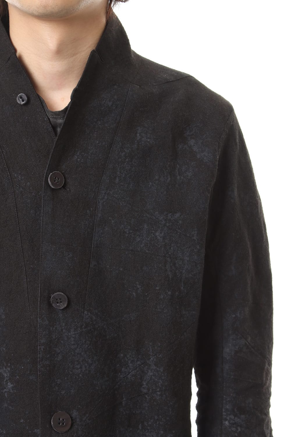 Hand Dye Linen Ash Coating Tailored JKT