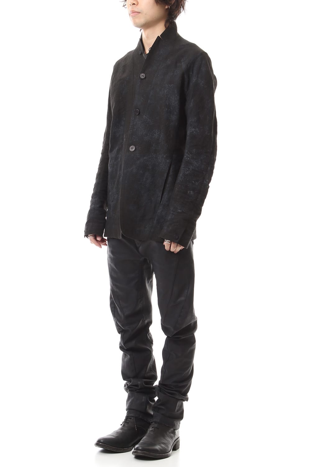 Hand Dye Linen Ash Coating Tailored JKT