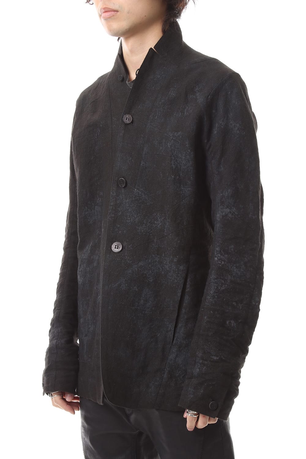 Hand Dye Linen Ash Coating Tailored JKT