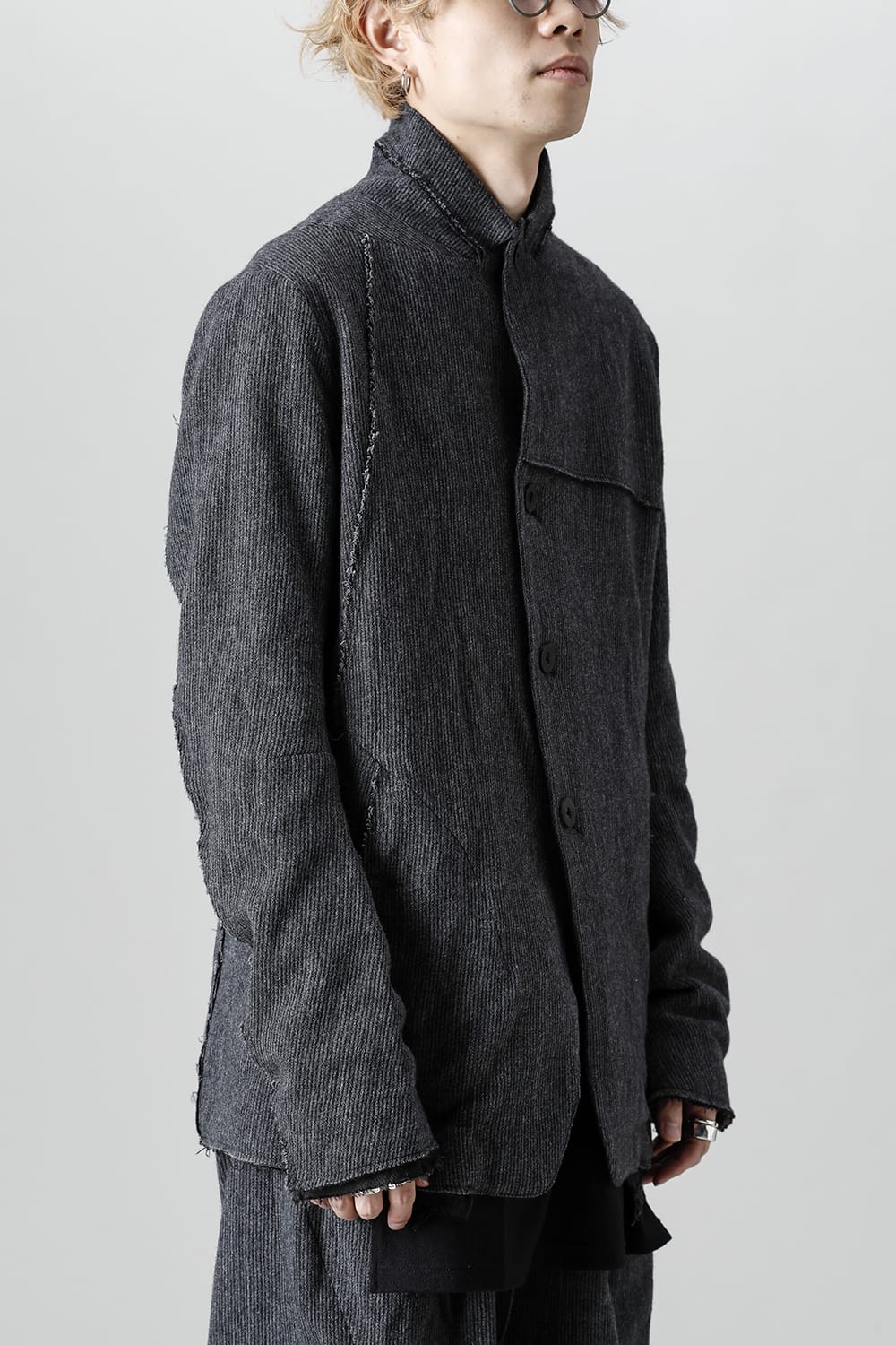 Minimal dobby stripe JKT Charcoal
