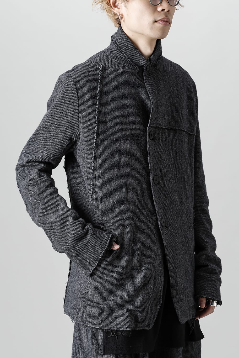 Minimal dobby stripe JKT Charcoal