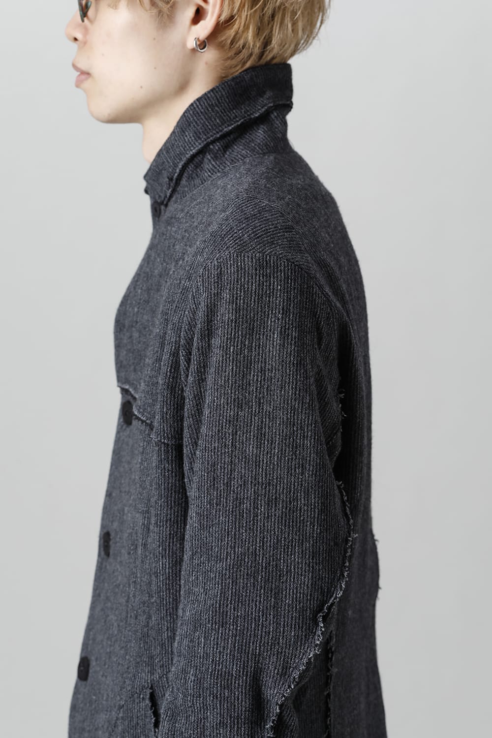 Minimal dobby stripe JKT Charcoal